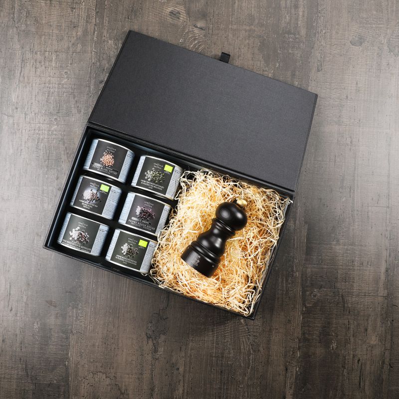 Coffret découverte poivres et moulin "chocolat" Coffrets