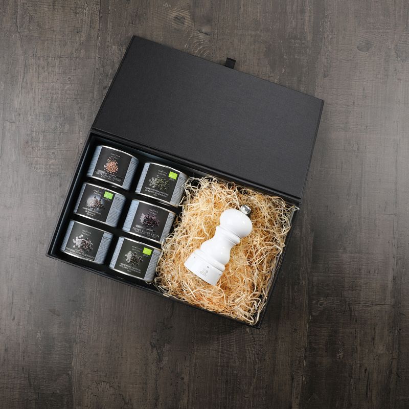 Coffret découverte poivres et moulin " Blanc" Coffrets